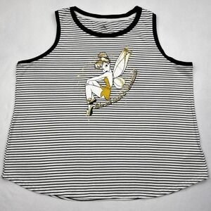Disney Shirt Womens 2XL Striped Tinker Bell Take Me Back To Neverland Tank Top